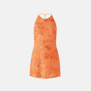Chimera Embroidered Halter Mini Dress