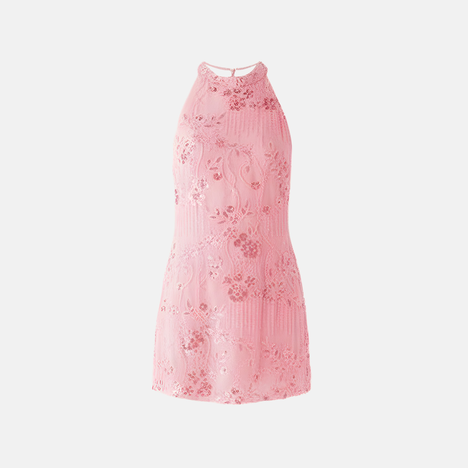 Chimera Embroidered Halter Mini Dress