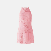 Chimera Embroidered Halter Mini Dress