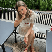 Delicate Ruffle-Sleeve Mini Dress