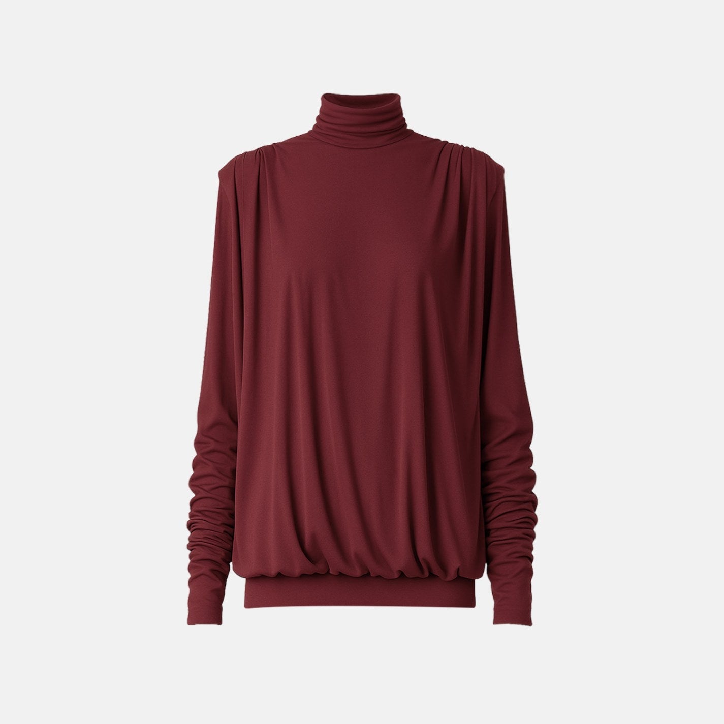 Donaire Long-Sleeve High-Neck Mini Dress