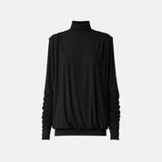 Donaire Long-Sleeve High-Neck Mini Dress