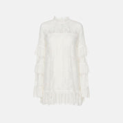 Douni Sheer Lace High-Neck Mini Dress