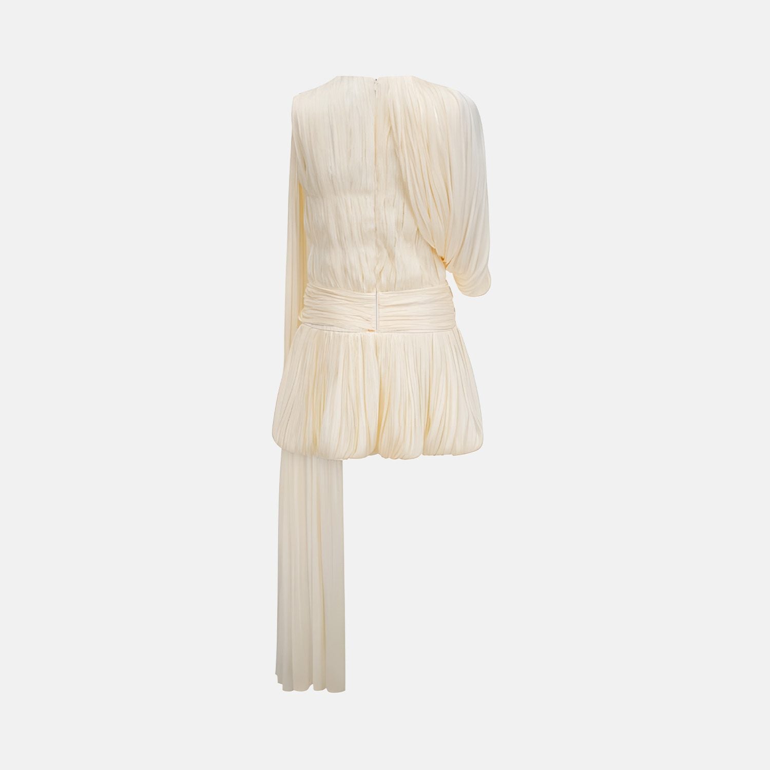 Escalibur One-Shoulder Pleated Mini Dress
