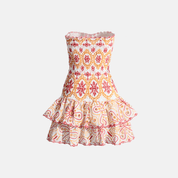 Spain Floral Strapless Dress