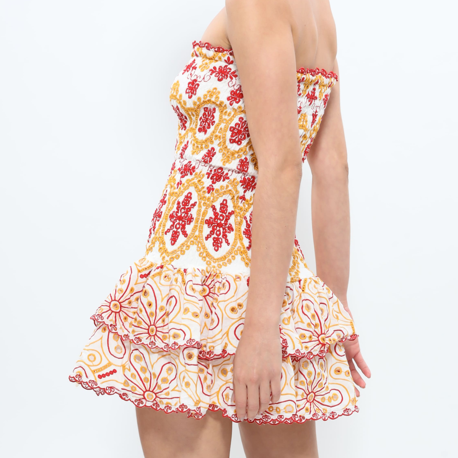 Spain Floral Strapless Dress