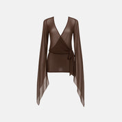 Faint Ruched Tie-Back Mini Dress