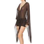 Faint Ruched Tie-Back Mini Dress