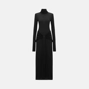 Galiard High-Neck Long-Sleeve Maxi Dress