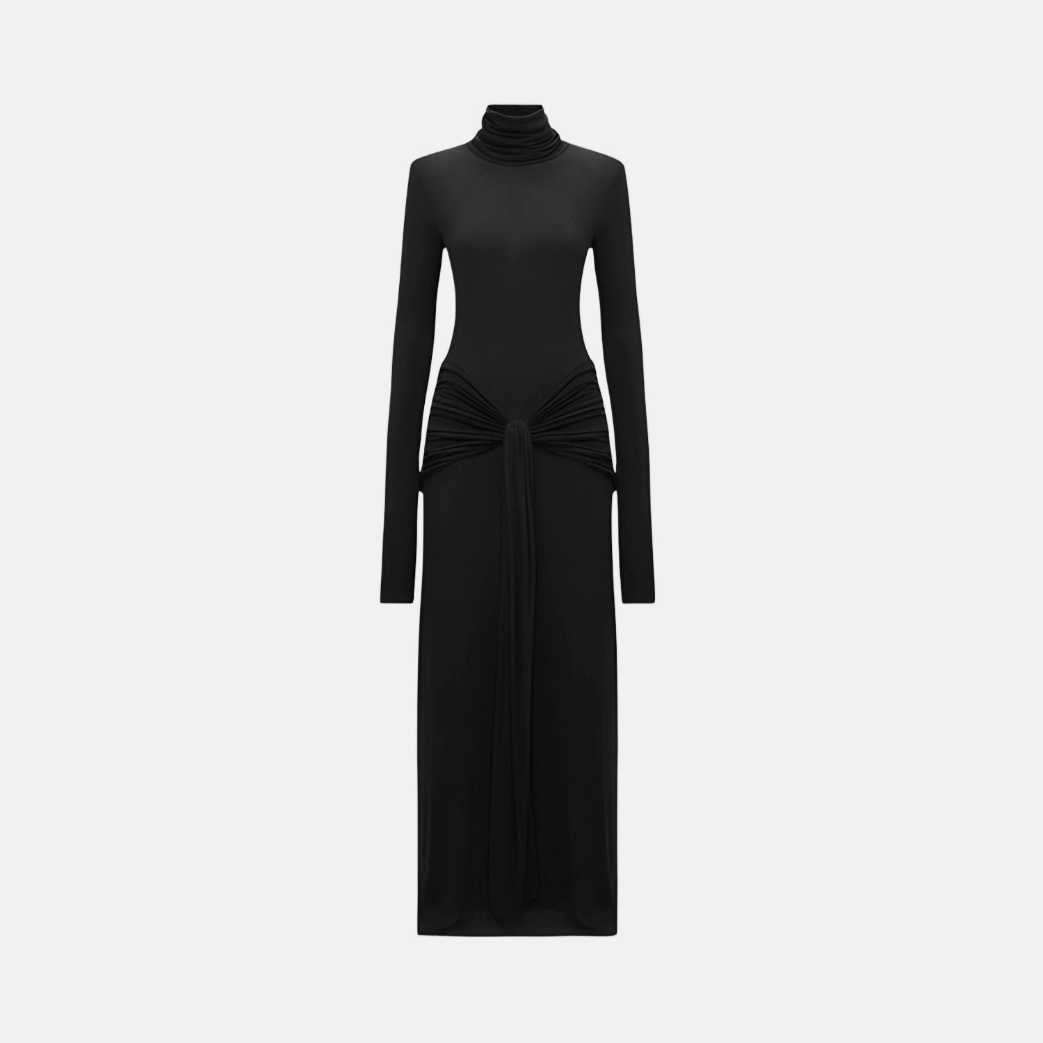 Galiard High-Neck Long-Sleeve Maxi Dress