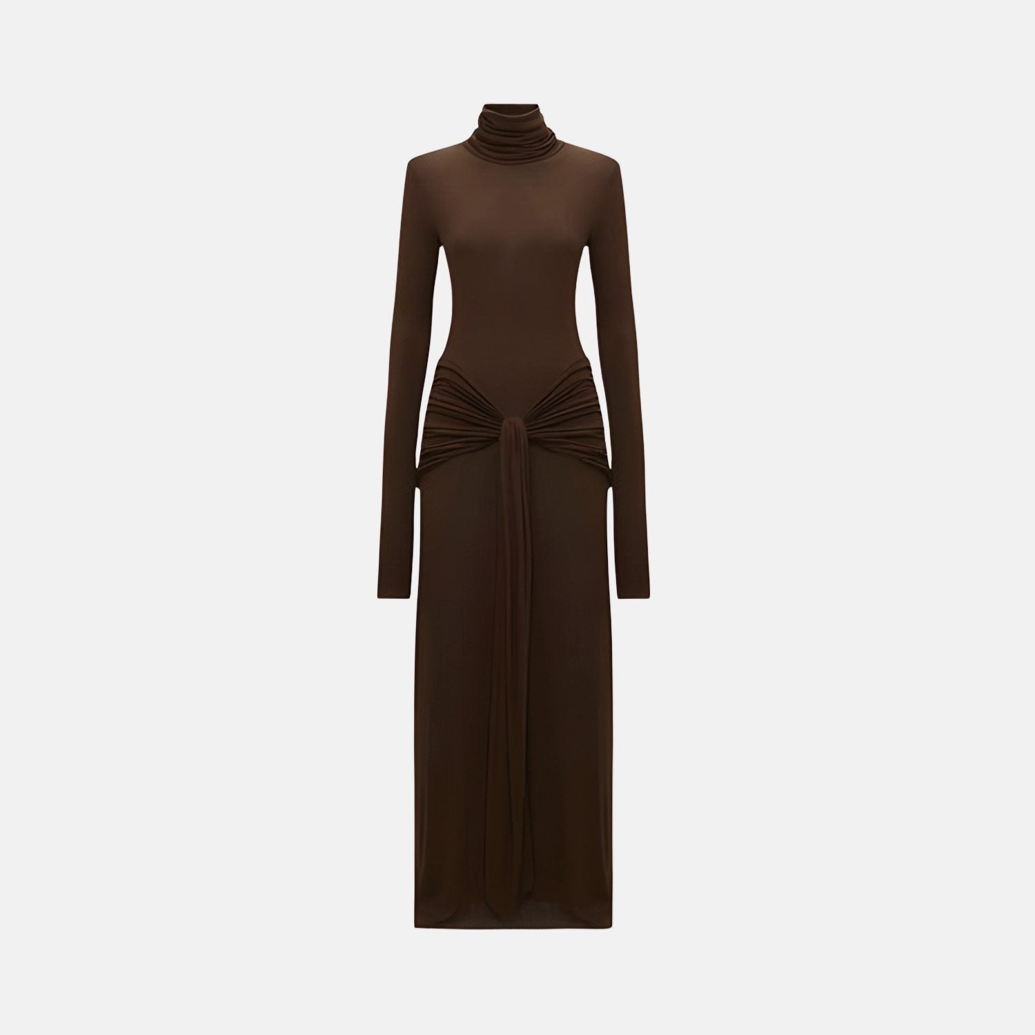 Galiard High-Neck Long-Sleeve Maxi Dress