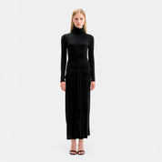 Galiard High-Neck Long-Sleeve Maxi Dress