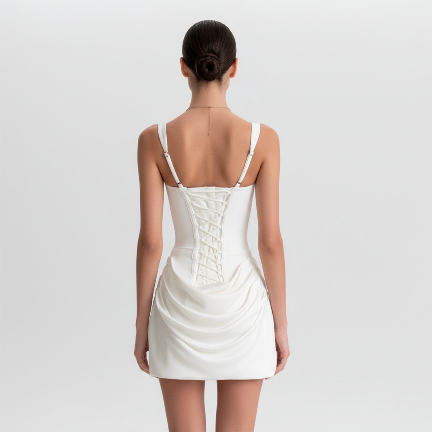 Gasher Corset Lace-Up Mini Dress