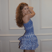 Greece Embroidered Strapless Mini Dress