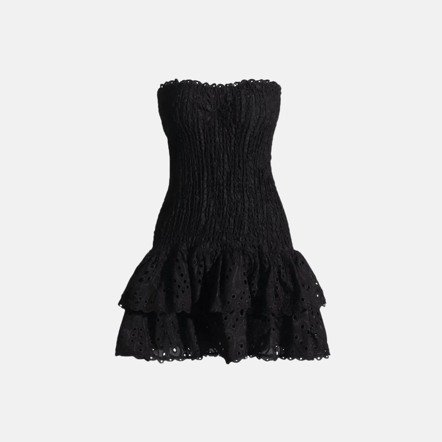 Greece Embroidered Strapless Mini Dress