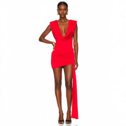 Hera Draped Asymmetric Mini Dress