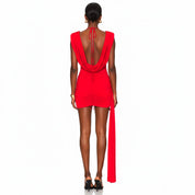 Hera Draped Asymmetric Mini Dress