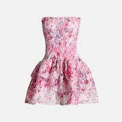Lily Embroidered Strapless Mini Dress