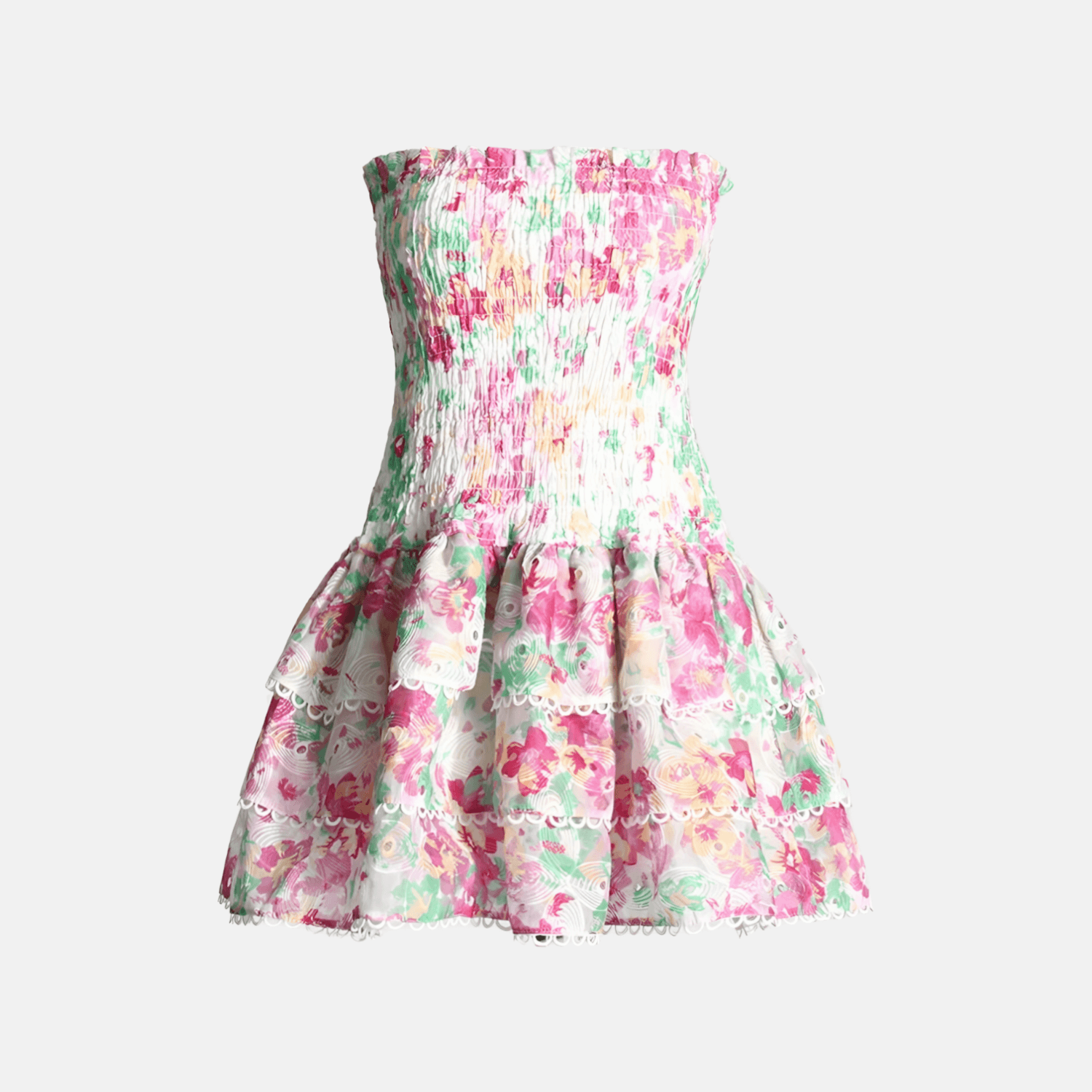 Lily Embroidered Strapless Mini Dress