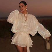 Mallorca Puff-Sleeve Mini Dress