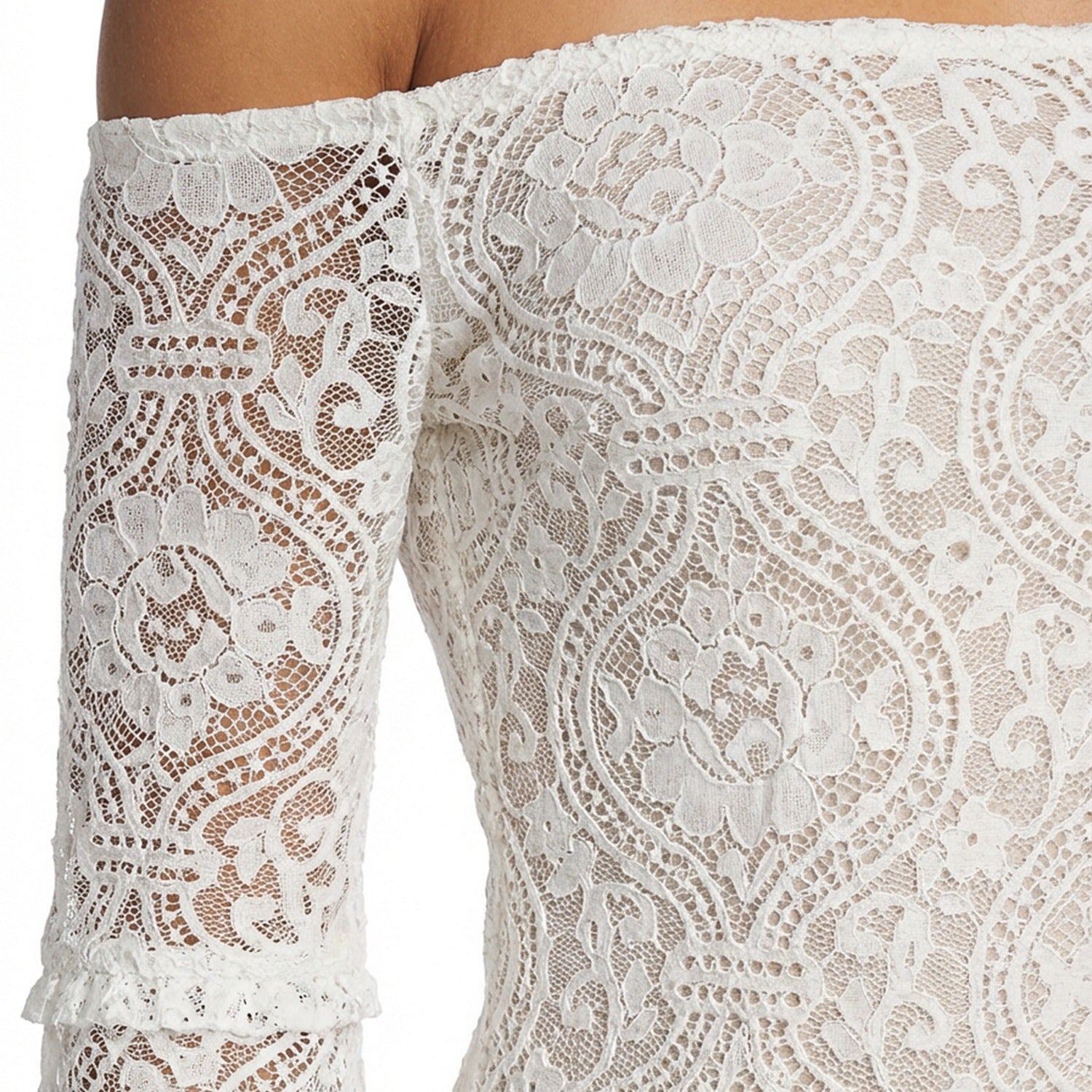 Nimu Off-Shoulder Lace Mini Dress