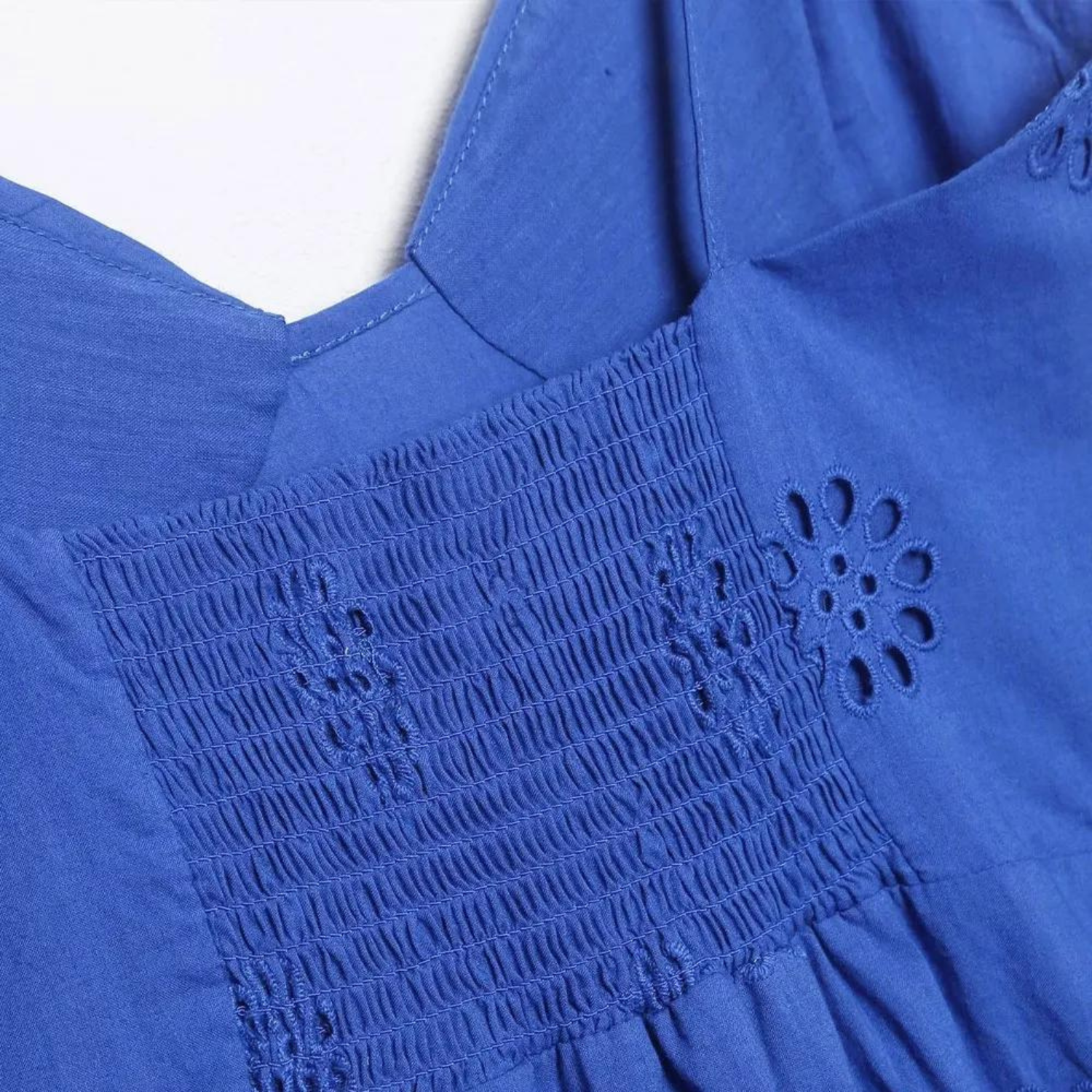 Ocean Cutwork Ruffle Mini Dress