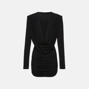 Opium Long Sleeve Draped Mini Dress