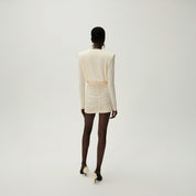 Opium Long Sleeve Draped Mini Dress