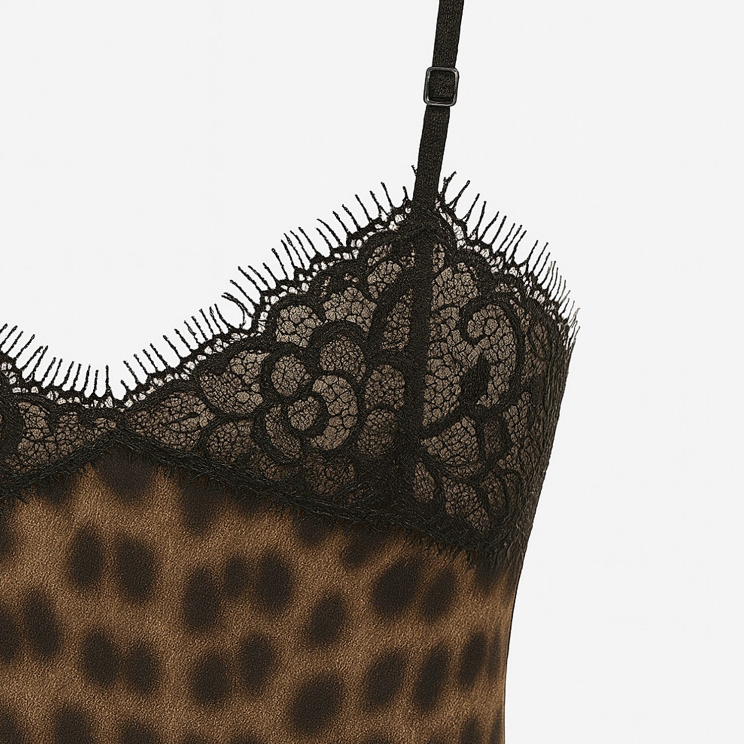 Dirtini Animal Print Lace-Trim Mini Dress