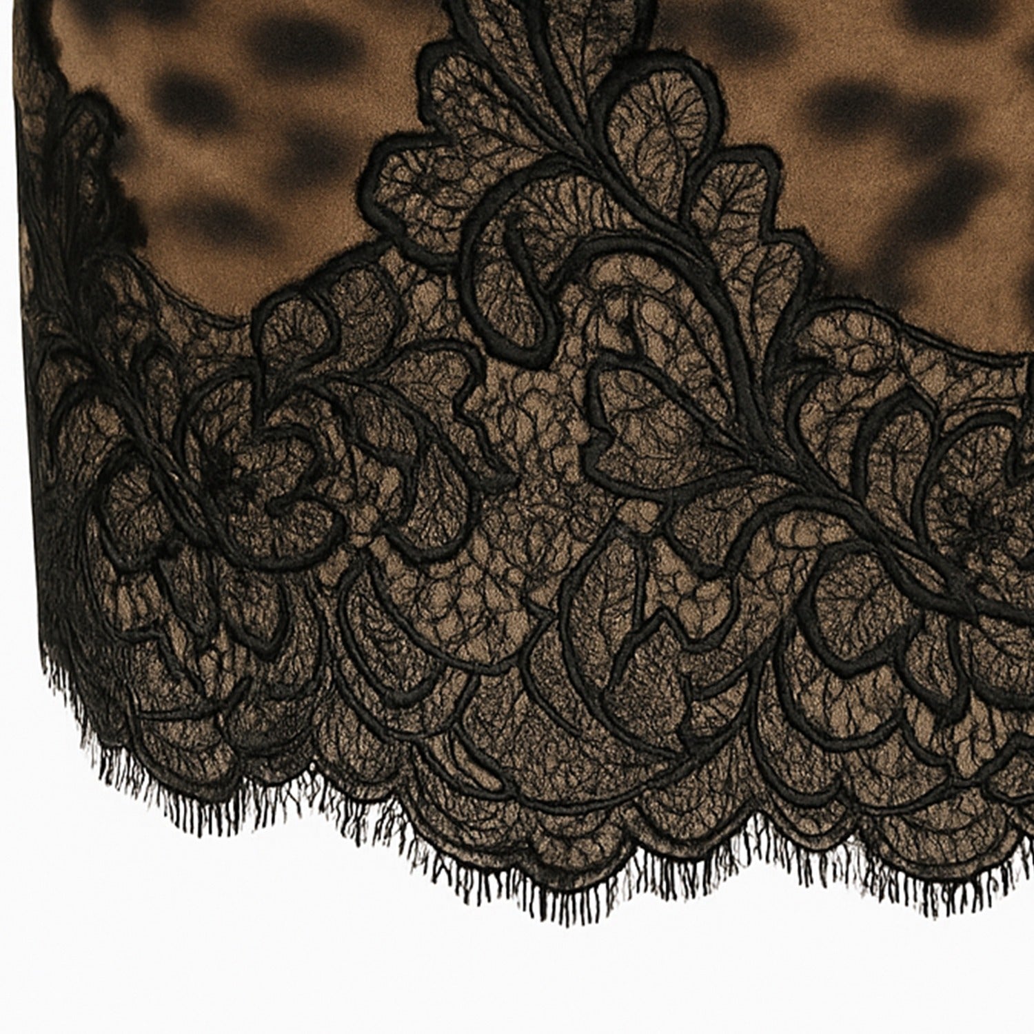 Dirtini Animal Print Lace-Trim Mini Dress