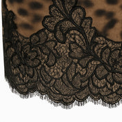 Dirtini Animal Print Lace-Trim Mini Dress