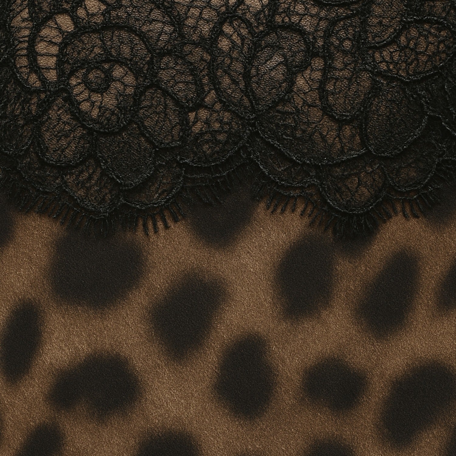 Dirtini Animal Print Lace-Trim Mini Dress